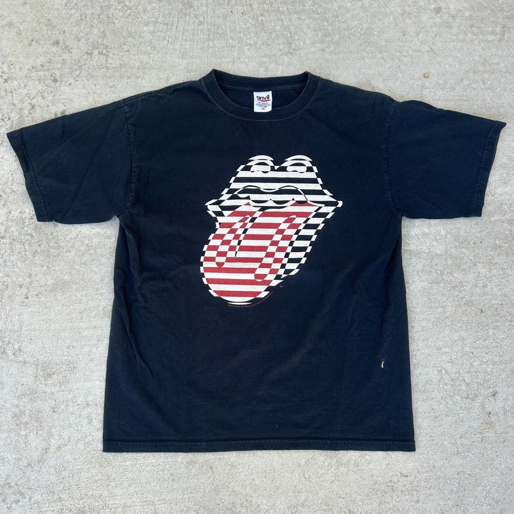 The Rolling Stones T-Shirt Size M Black Y2K Tounge A Bigger Bang Tour Band Shirt